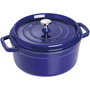 Staub La Cocotte redonda de hierro fundido esmaltado, 24 cm, 3.8 L, azul oscuro (40510-283-0)