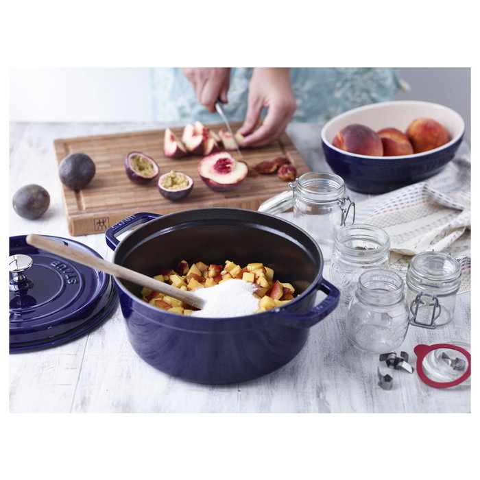 Staub Cocotte Redonda de Hierro Fundido de 24 cm, Azul Oscuro