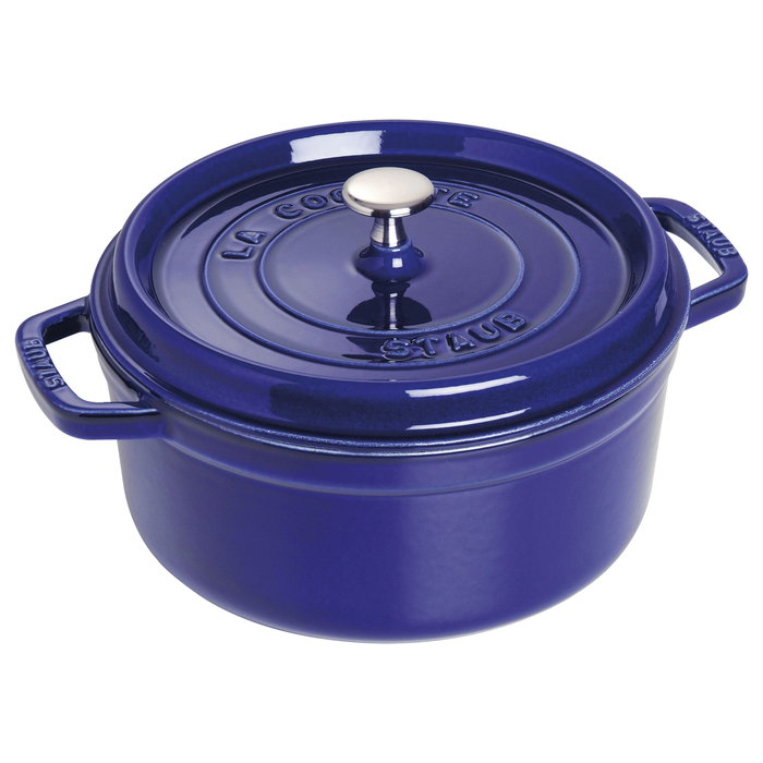 Staub Cocotte Redonda de Hierro Fundido de 24 cm, Azul Oscuro