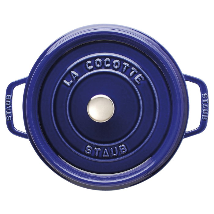 Staub Cocotte Redonda de Hierro Fundido de 24 cm, Azul Oscuro
