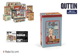 Quttin Bote para Café Molido de Metal 9 x 6 x 16 cm (12 Unidades)