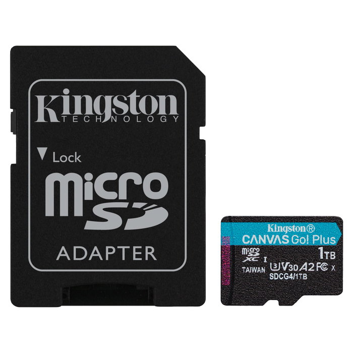 Kingston Canvas Go! Plus 1TB microSDXC A2 U3 V30 con Adaptador