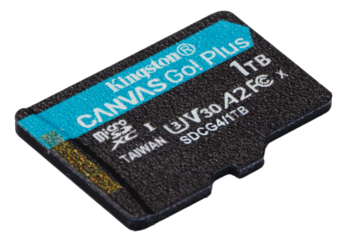 Kingston Canvas Go! Plus microSDXC 1 TB + Adaptador SD, 200 MB/s Lectura, 160 MB/s Escritura, A2, U3, V30
