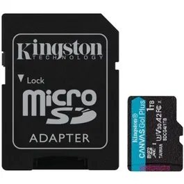 Kingston SDCG4/1TB Tarjeta de Memoria microSDXC Canvas Go! Plus 1TB Clase 10 U3 V30 A2 200MB/s con Adaptador SD
