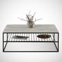 Hanah Home Mesa de Centro Etna Roble Marino, Tablero Melamina, Patas Metal, 95x55x43cm