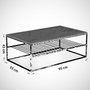 Hanah Home Mesa de Centro Etna Roble Marino, Tablero Melamina, Patas Metal, 95x55x43cm