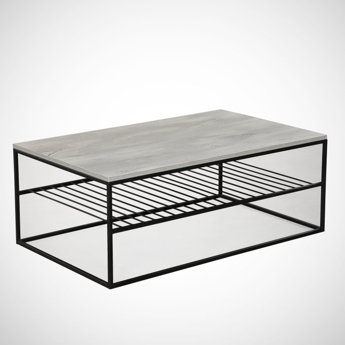 Hanah Home Mesa de Centro Etna Roble Marino, Tablero Melamina, Patas Metal, 95x55x43cm Hanah Home Mesa de Centro Etna Roble Marino, Tablero Melamina, Patas Metal, 95x55x43cm