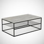 Hanah Home Mesa de Centro Etna Roble Marino, Tablero Melamina, Patas Metal, 95x55x43cm