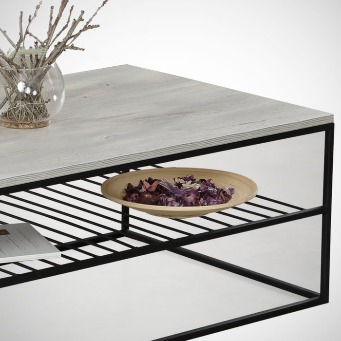 Hanah Home Mesa de Centro Etna Roble Marino, Tablero Melamina, Patas Metal, 95x55x43cm Hanah Home Mesa de Centro Etna Roble Marino, Tablero Melamina, Patas Metal, 95x55x43cm