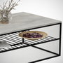 Hanah Home Mesa de Centro Etna Roble Marino, Tablero Melamina, Patas Metal, 95x55x43cm