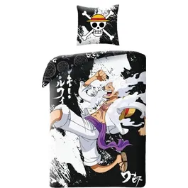 One Piece Juego de Cama Luffy Gear 5 Microfibra 140 x 200 cm + 1 Funda Almohada 63 x 63 cm