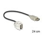 DeLOCK 86329 Módulo USB 2.0 A hembra con cable de 0,24 m negro