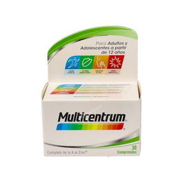 MULTICENTRUM Adulto 30 Comp. Vitaminas y Minerales para Adultos y Adolescentes