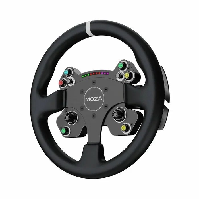 Moza Racing CS V2P - Volante para PC con Conexión USB Alámbrico, Negro, Palancas Magnéticas y Rueda de Aluminio