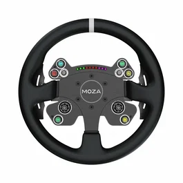 Moza Racing CS V2P - Volante para PC con Conexión USB Alámbrico, Negro, Palancas Magnéticas y Rueda de Aluminio