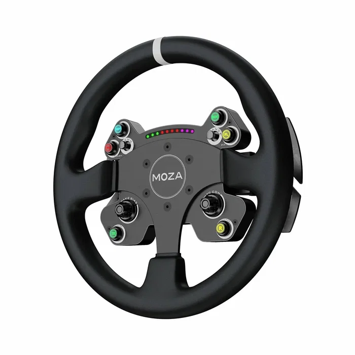 Moza Racing CS V2P - Volante para PC con Conexión USB Alámbrico, Negro, Palancas Magnéticas y Rueda de Aluminio