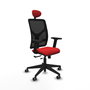 PIQUERAS Y CRESPO Silla de oficina Motilla con mecanismo Sincro/Traslack, Rojo y Negro