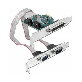 DeLOCK Tarjeta de Expansión PCI Express x1 a 2 Puertos Serial RS-232 y 1 Puerto Paralelo IEEE1284, Modelo 90413, Compatible con Windows 10/8.1/7