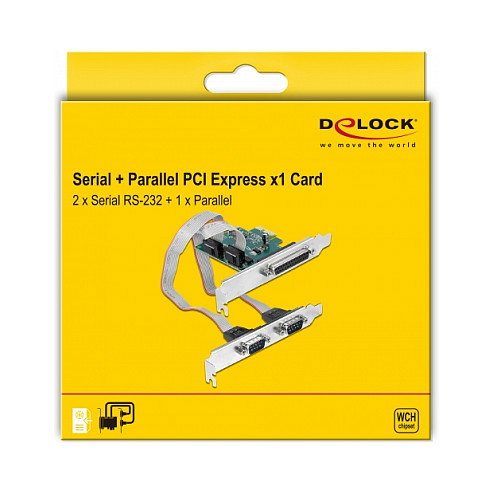 DeLOCK Tarjeta de Expansión PCI Express x1 a 2 Puertos Serial RS-232 y 1 Puerto Paralelo IEEE1284, Modelo 90413, Compatible con Windows 10/8.1/7