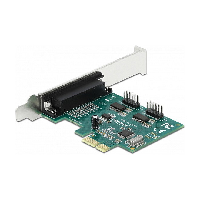 DeLOCK Tarjeta de Expansión PCI Express x1 a 2 Puertos Serial RS-232 y 1 Puerto Paralelo IEEE1284, Modelo 90413, Compatible con Windows 10/8.1/7