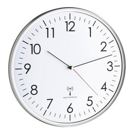 Tfa 60.3514 Reloj de pared analógico controlado por radio blanco/plata