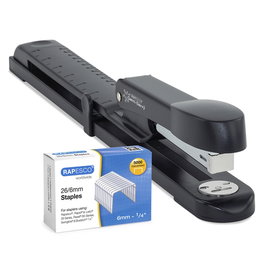 RAPESCO Grapadora Antibacteriano Marlin Brazo Largo Negro