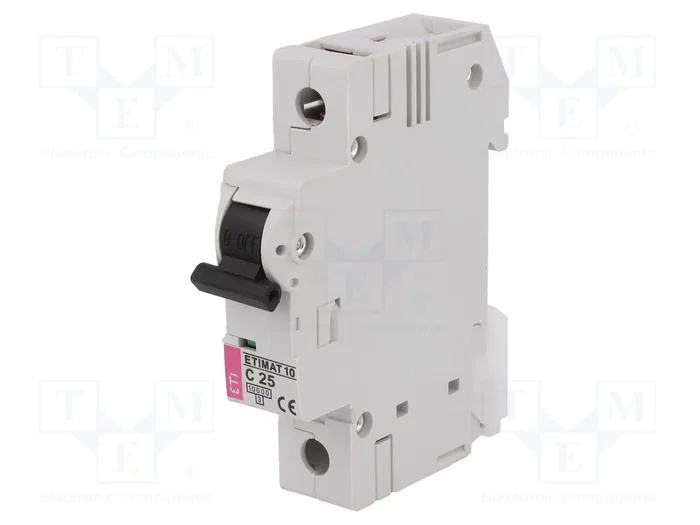 ETI POLAM Interruptor magnetotérmico ETIMAT 10 1P C25 25A 10kA ETI POLAM Interruptor magnetotérmico ETIMAT 10 1P C25 25A 10kA