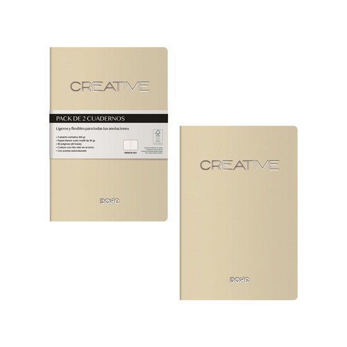 Cuaderno Dohe Creative A6 40H 90Gr. Liso Beige Pack De 2 Cuaderno Dohe Creative A6 40H 90Gr. Liso Beige Pack De 2