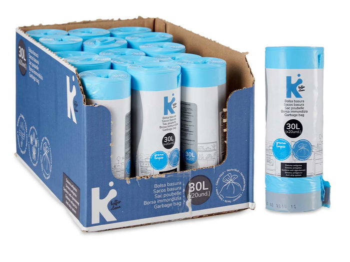 Arte Regal Bolsa Basura Autocierre Perfumada 30L 20uds Azul 55 x 55 cm (Set de 15)