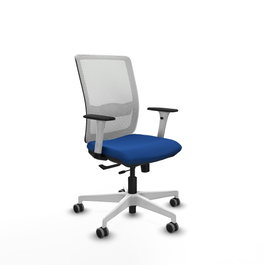 PIQUERAS Y CRESPO Silla de oficina Haches con mecanismo Sincro/Traslack, Azul y Blanco