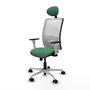 PIQUERAS Y CRESPO Silla de oficina Zulema Verde esmeralda y Blanco