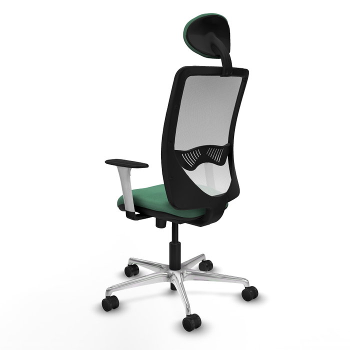 PIQUERAS Y CRESPO Silla de oficina Zulema Verde esmeralda y Blanco