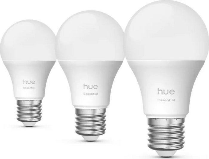 Philips Hue Essential A60 Pack de 3 Bombillas Inteligentes E27 Luz Blanca y Color