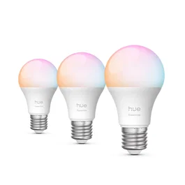 Philips 929004235407 Bombilla Inteligente Hue Essential A Todo Color y Luz Blanca Regulable, Bluetooth/Zigbee, Compatible con Alexa y Asistente Google
