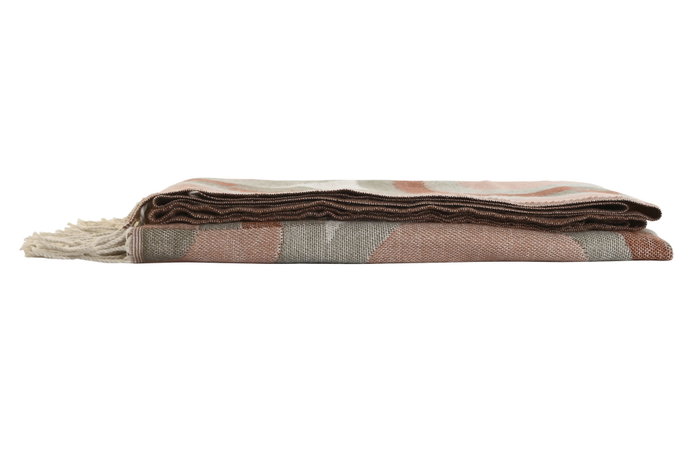 DKD Home Decor Manta Rosa Multicolor Jacquard 170 x 130 cm Poliéster y Acrílico 300 gsm