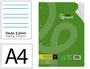 Liderpapel Recambio A4 100 hojas 75 g pauta 3,5 mm con margen y 4 taladros