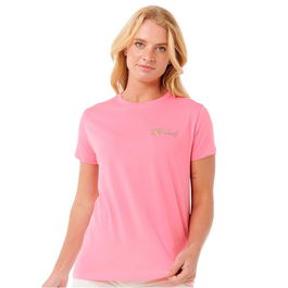 Camiseta de Manga Corta Mujer Rip Curl Waikiki Standard Tee Rosa 18-20 años