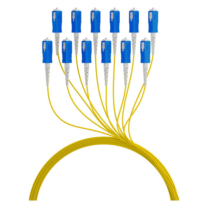 EFB Elektronik O8341S180OS2 Cable de fibra óptica OS2 SC-SC, 180m, U-DQ(ZN)BH, LSZH, G657A1, Monomodo, 12 fibras, Negro/Azul/Amarillo