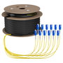 EFB Elektronik O8341S180OS2 Cable de fibra óptica OS2 SC-SC, 180m, U-DQ(ZN)BH, LSZH, G657A1, Monomodo, 12 fibras, Negro/Azul/Amarillo