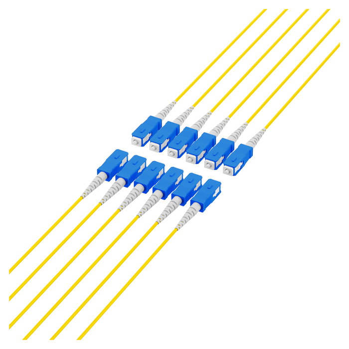 EFB Elektronik O8341S180OS2 Cable de fibra óptica OS2 SC-SC, 180m, U-DQ(ZN)BH, LSZH, G657A1, Monomodo, 12 fibras, Negro/Azul/Amarillo