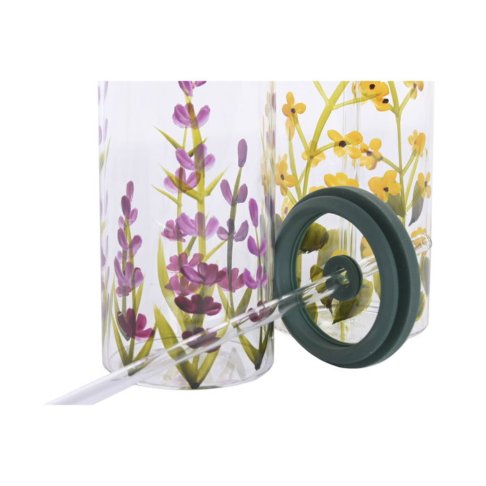 DKD Home Decor Vasos de Borosilicato Flores Surtido de 2 Unidades