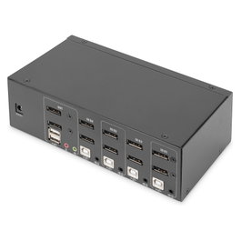 Digitus DS-12882 Switch KVM 4 Puertos Dual Display 4K DisplayPort