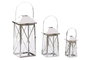 DKD Home Decor Farola Plateado Acero y Cristal 20 x 48 x 20 cm Set de 3