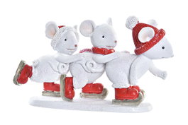DKD Home Decor Figura de Ratón en Resina Blanco y Rojo