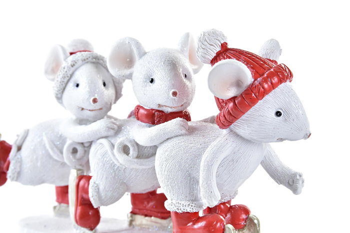 DKD Home Decor Figura Navidad Moderna Ratón Blanco Rojo Resina 4 x 7.5 x 12.5 cm DKD Home Decor Figura Navidad Moderna Ratón Blanco Rojo Resina 4 x 7.5 x 12.5 cm