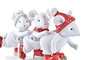 DKD Home Decor Figura Navidad Moderna Ratón Blanco Rojo Resina 4 x 7.5 x 12.5 cm