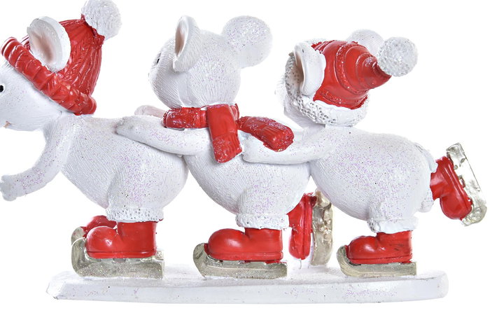 DKD Home Decor Figura Navidad Moderna Ratón Blanco Rojo Resina 4 x 7.5 x 12.5 cm DKD Home Decor Figura Navidad Moderna Ratón Blanco Rojo Resina 4 x 7.5 x 12.5 cm