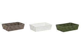DKD Home Decor Surtido de Cestas de Almacenaje Brillantes 23x15x6 cm