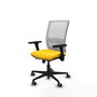 PIQUERAS Y CRESPO Silla de oficina Haches con mecanismo Sincro/Traslack Amarillo y Blanco