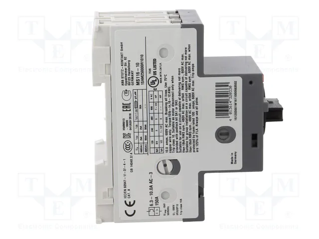 ABB MS116-10 Interruptor motorizado de 4kW ABB MS116-10 Interruptor motorizado de 4kW